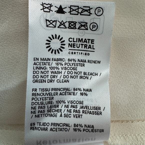 Reformation Roy Satin Dress Fior Di Latte - Picture 9 of 12